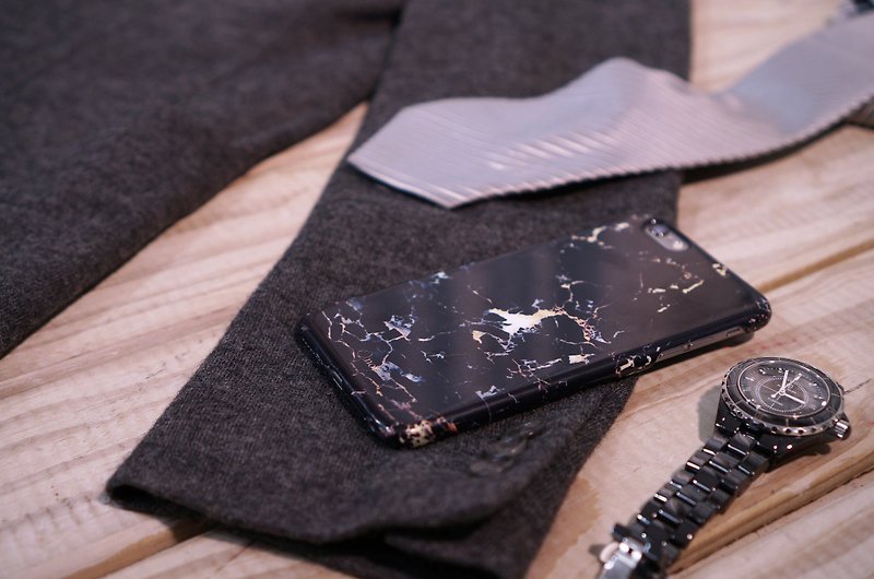 Polar marble【Black Current】Samsung Galaxy S6 phone case hard case - เคส/ซองมือถือ - พลาสติก สีดำ