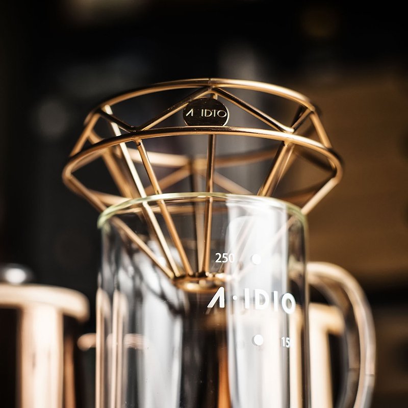A-IDIO鑽石咖啡濾杯-鈦金版 - 咖啡壺/咖啡器具 - 不鏽鋼 金色