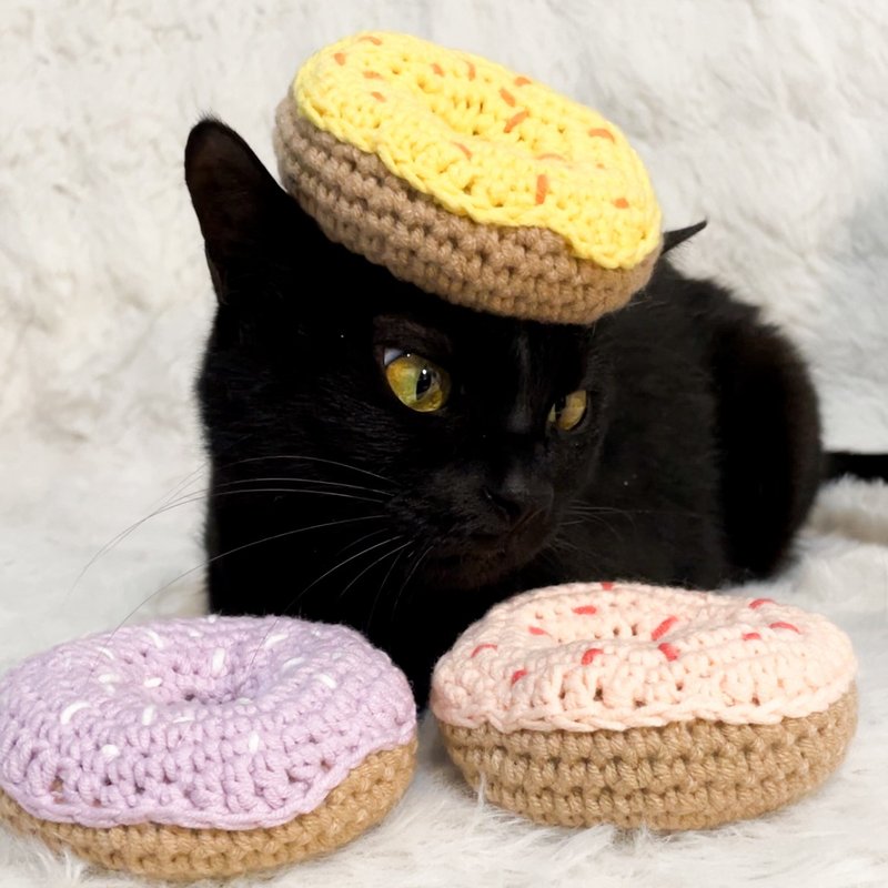 Braided donuts/cat straw bags/cat toys/dog toys/chirps - ของเล่นสัตว์ - ผ้าฝ้าย/ผ้าลินิน 