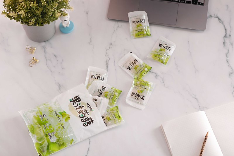 【Eat Fruit Seeds】White Grape Juice Konjac 240g x 3 packs - Panna Cotta & Pudding - Other Materials Green