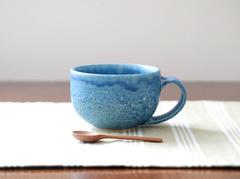As an azure glaze mug / soup cup