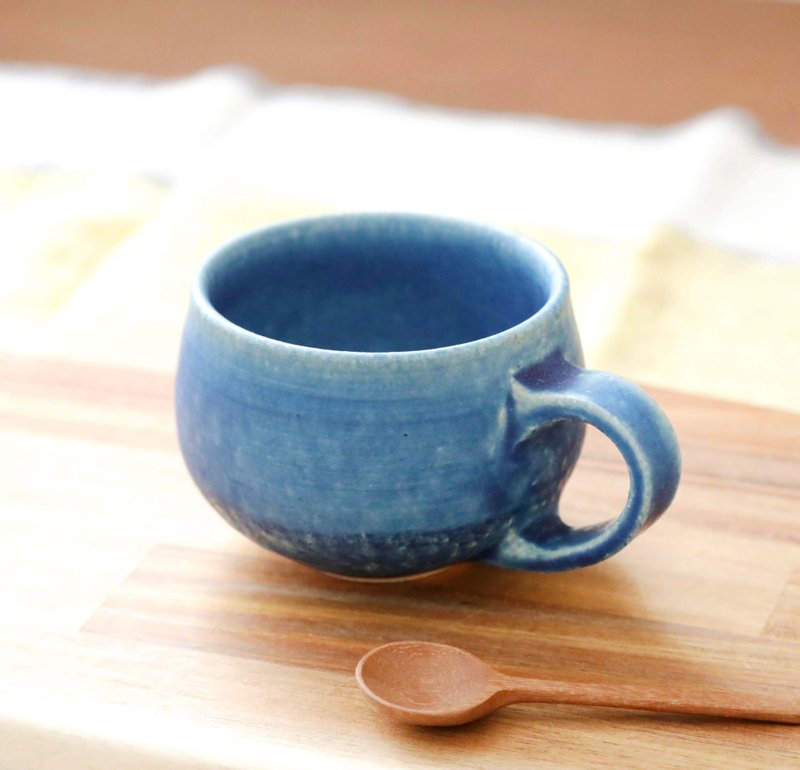 Azure glaze round mug 1 - Mugs - Pottery Blue