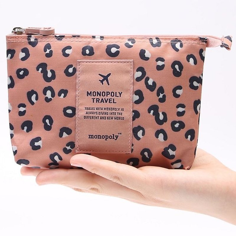 5折-旅行收納pattern網格萬用包S-豹紋粉,MPL24468 - 化妝袋/收納袋 - 塑膠 粉紅色