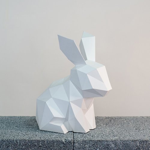 問創 Ask Creative DIY手作3D紙模型擺飾 小動物系列 -小兔子 (4色可選)