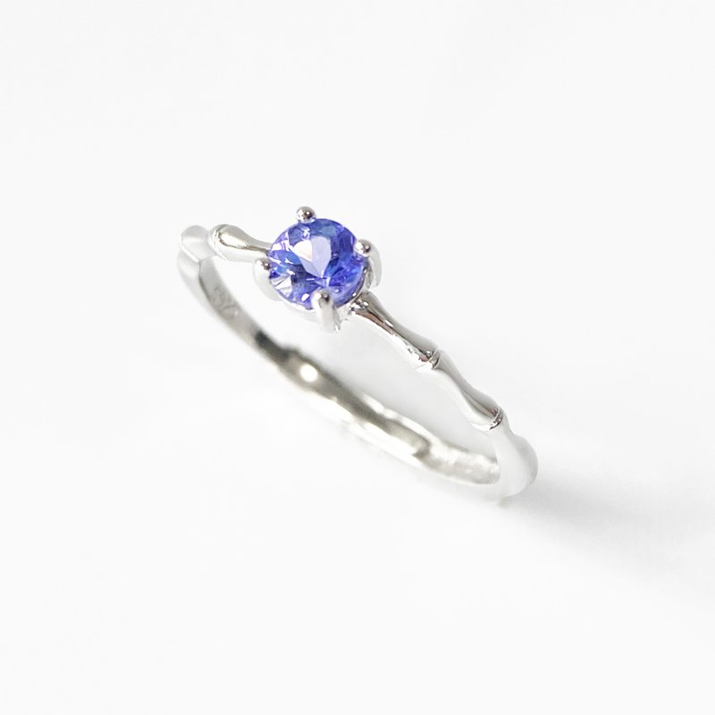 15% off for 2 pieces | Tanzania Stone sterling silver ring (beautiful indigo blue, completely clear to the naked eye) - แหวนทั่วไป - เงินแท้ 