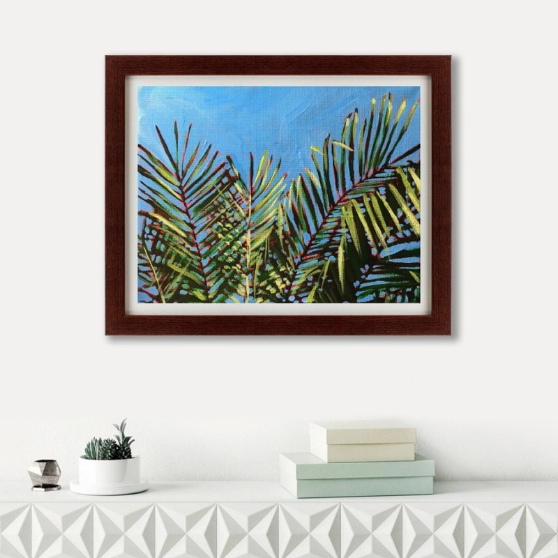 Plants Painting, Plant Wall Art,  Palm Wall Decor, Kitchen Decor - โปสเตอร์ - อะคริลิค หลากหลายสี