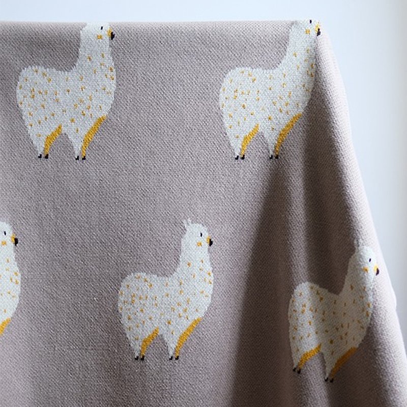 Alpaca knitted jacquard blanket pure cotton four seasons air conditioning quilt - ผ้าห่ม - ผ้าฝ้าย/ผ้าลินิน 