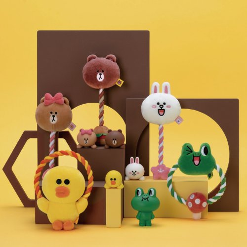 美好寵商 【LINE FRIENDS官方授權】經典款寵物繩結發聲玩具(共5款)