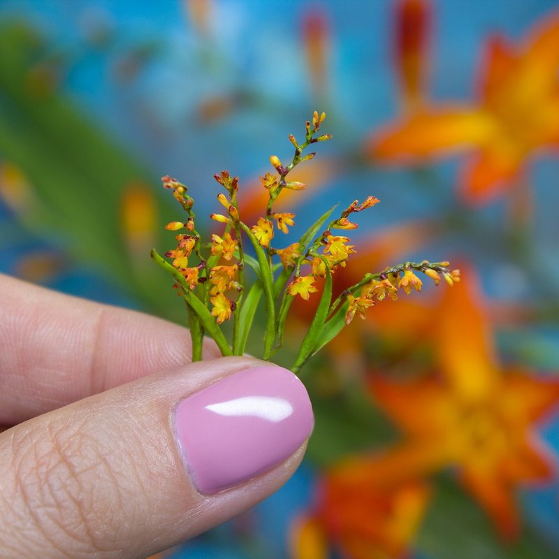 TUTORIAL Miniature crocosmia (montbretia) with air dry clay | PDF + video - 線上教學/教學影片 - 其他材質 