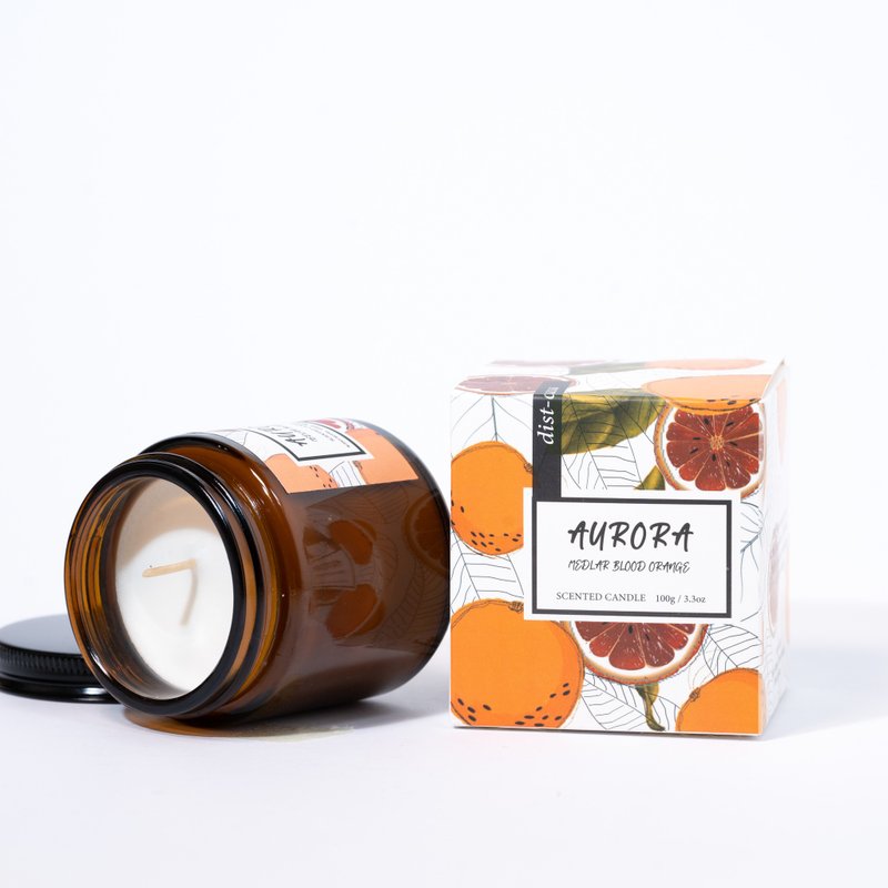 Dist- Soy Wax Candle - Aurora (Mango & Orange) - Candles & Candle Holders - Wax Brown