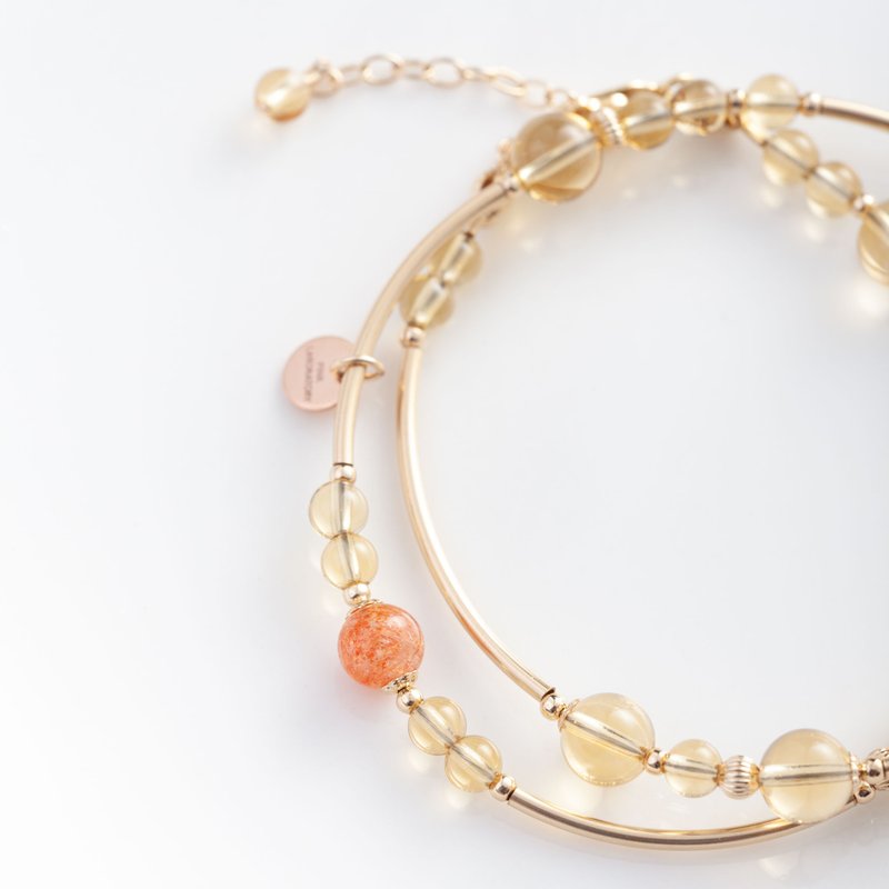 Citrine, Moonstone, 14K Gold Filled Findings Bracelet - Bracelets - Gemstone Multicolor