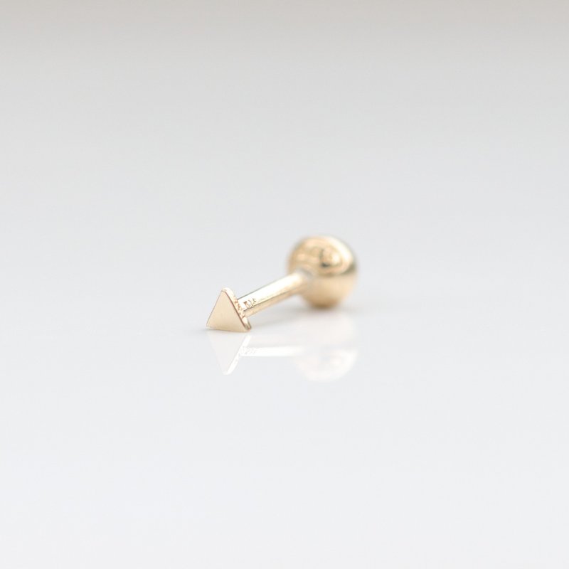 14K Gold Triangle Piercing 金三角耳環 ( 單個) - 耳環/耳夾/耳骨夾 - 貴金屬 金色