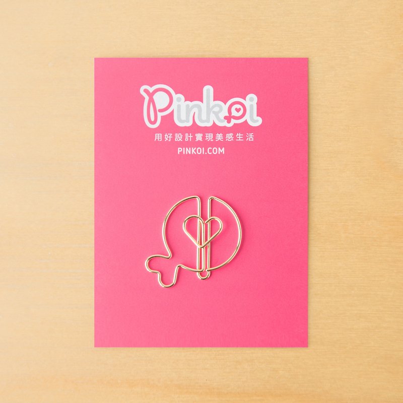 Pinkoi 小魚迴紋針（金）5 入 - 徽章/別針 - 其他金屬 金色