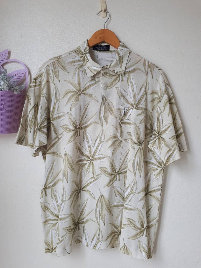 Vintage ysl Hawaiian Mens Shirt in Super Retro Pattern Size M - 男襯衫/休閒襯衫 - 棉．麻 