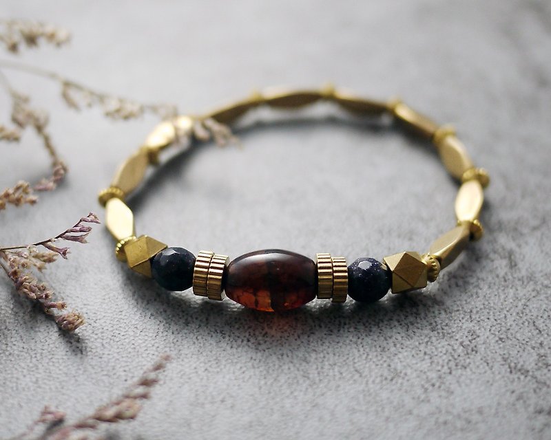 Natural Stone Bracelet - Quadrant Survivor (Semi-precious Stone / Four Elements / Gift / Accessories) - Bracelets - Gemstone Gold