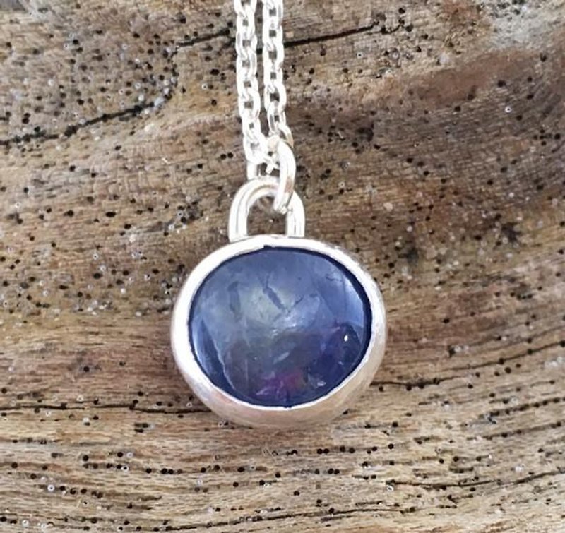 Natural sapphire ◇ SV Pendant - Necklaces - Gemstone 