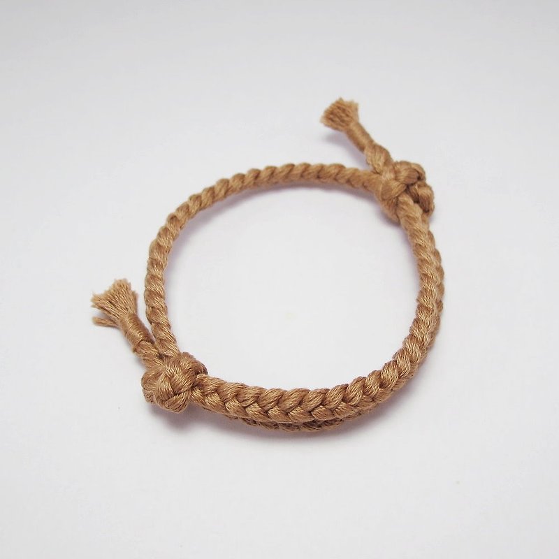 [MUCHU Mu Orange] Make a wish. Wishing woven bracelet / hand rope (3862) - สร้อยข้อมือ - ผ้าฝ้าย/ผ้าลินิน สีนำ้ตาล