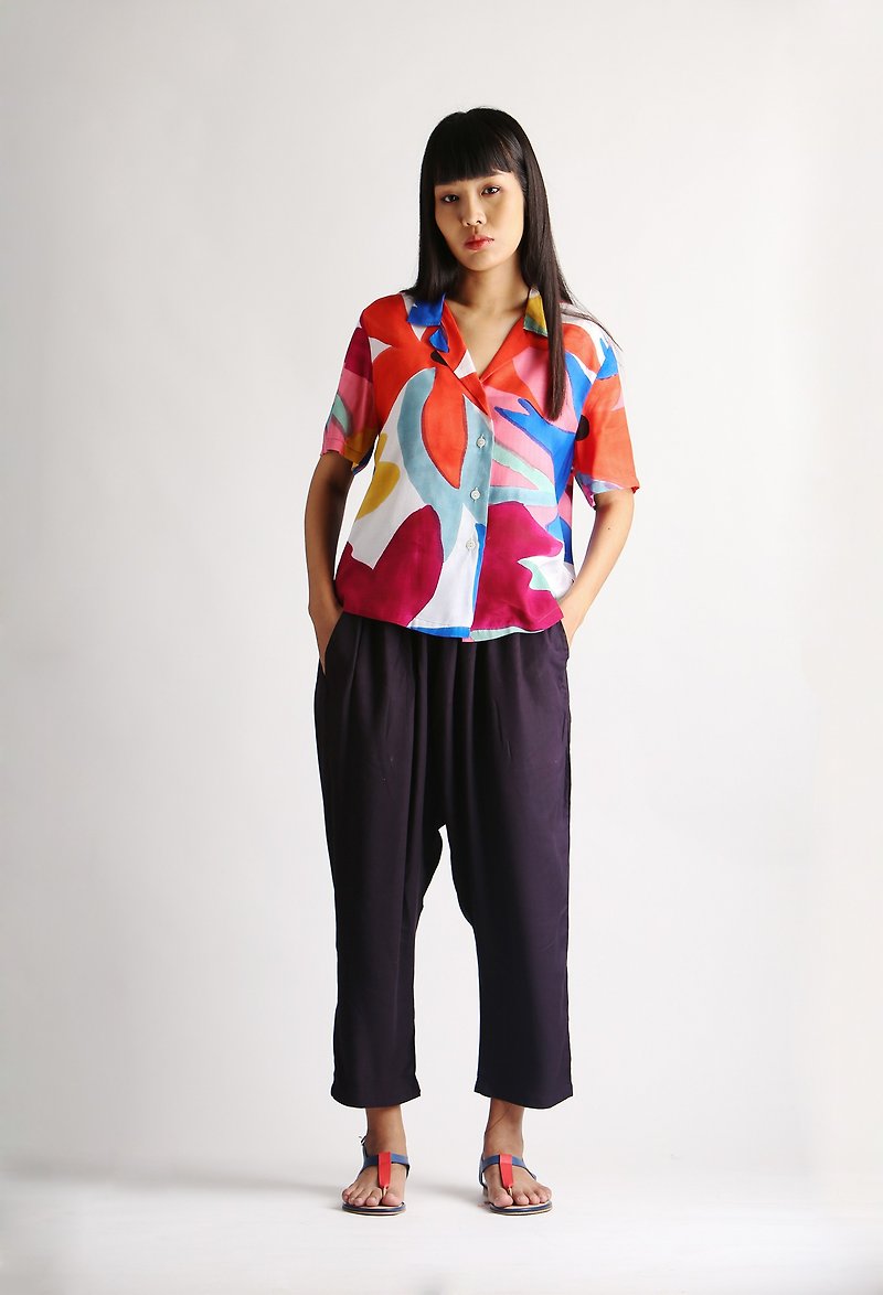 เสื้อฮาวาย S,M,L,XL - เสื้อเชิ้ตผู้หญิง - ผ้าฝ้าย/ผ้าลินิน หลากหลายสี