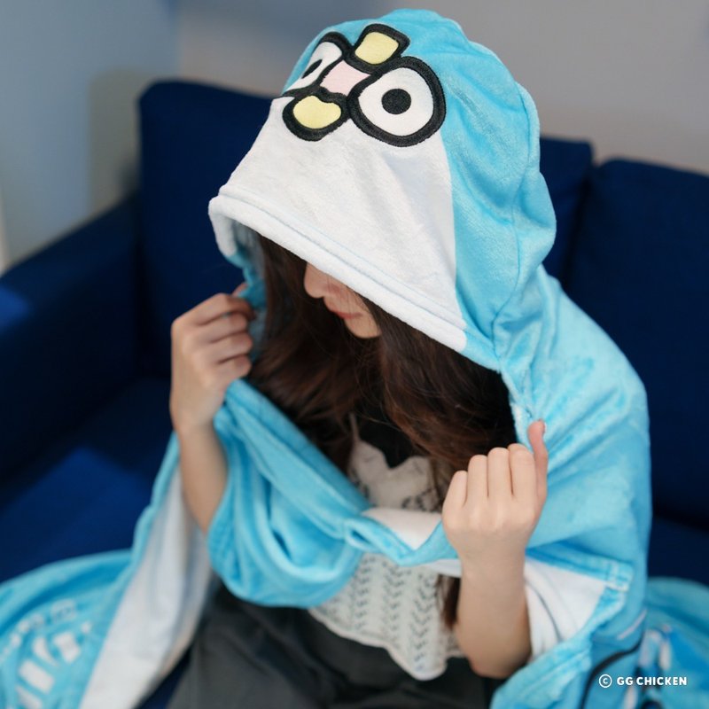 PP mini little penguin-hooded blanket (floating style) - Blankets & Throws - Other Man-Made Fibers 