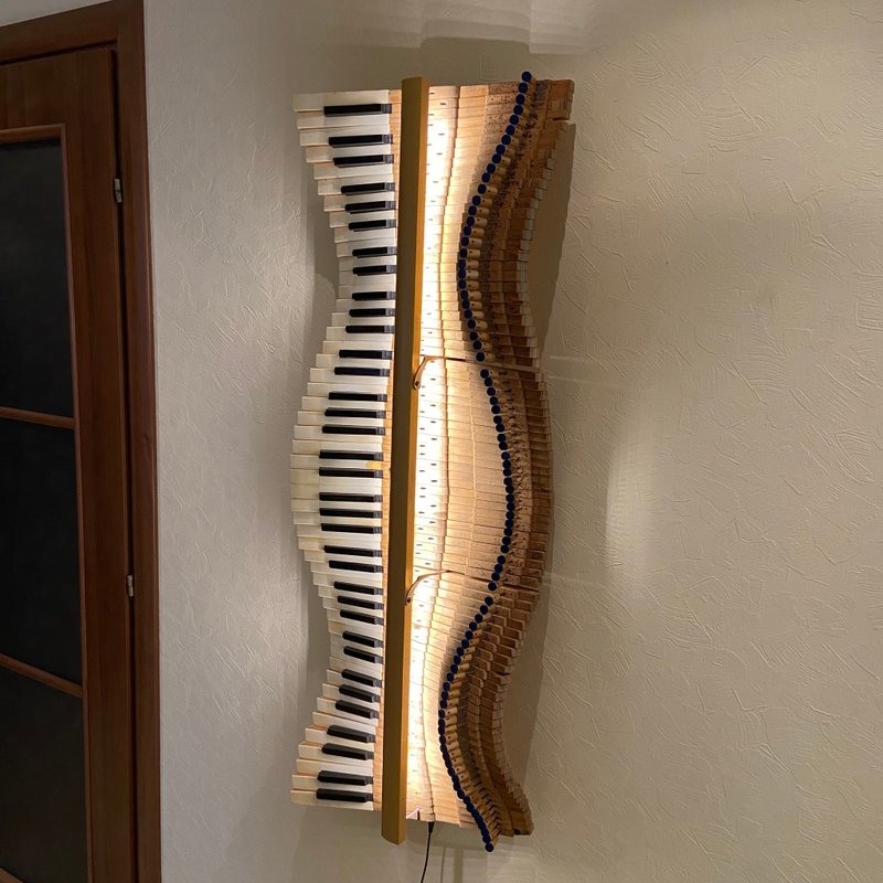 Ivory Antique Piano Keys Wall Decor Musical Wave - Wall Décor - Wood 