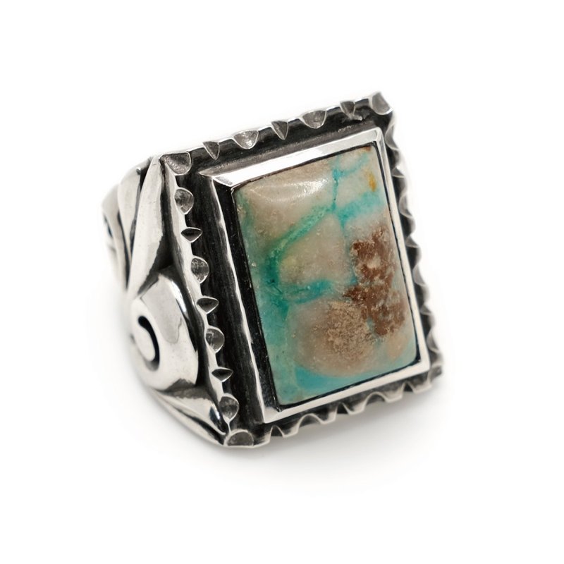 【Knockout】PENETRATE Art Nouveau Biker Ring Turquoise - General Rings - Sterling Silver 