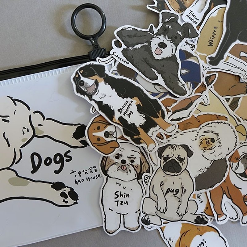 【快速出貨】Dogs霧面防水行李箱貼紙 - 貼紙 - 塑膠 黑色