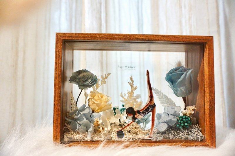 【永生花森林相框】送禮/居家擺飾/客製色系 藍 黃 橘 紅 - 相框/畫框 - 木頭 