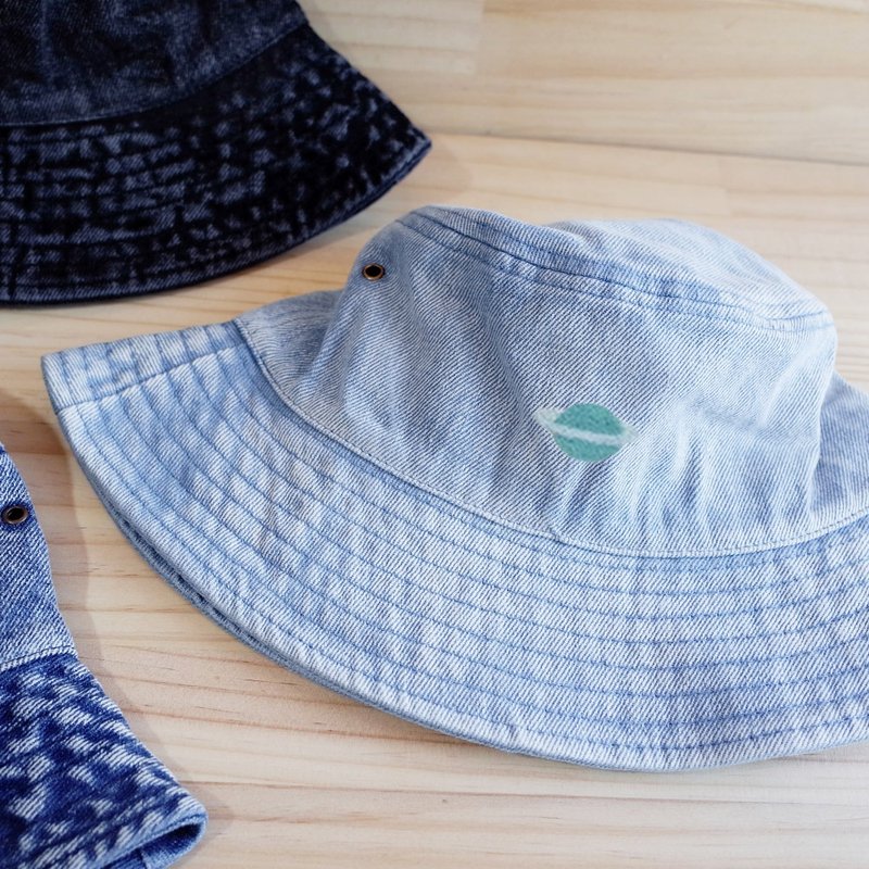 【Q-cute】Hat series-washed fisherman hat-Saturn-add character/customized - หมวก - วัสดุอื่นๆ หลากหลายสี