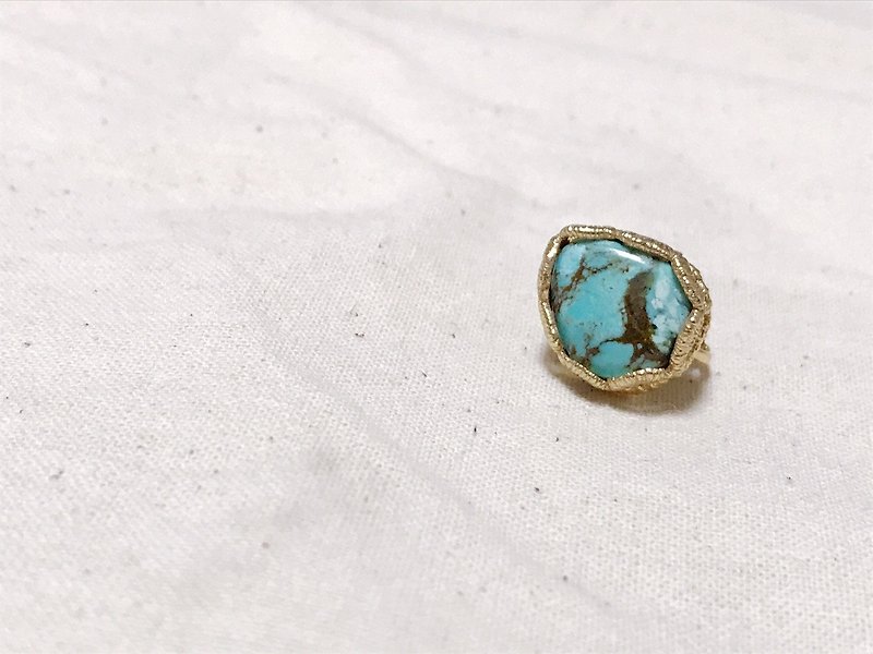 turquoise earring(ターコイズ イヤリング) - 耳環/耳夾 - 其他金屬 金色
