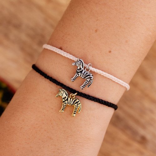 Pura Vida 臺灣總代理 Pura Vida 美國手工 ZEBRA慈善系列 斑馬綴飾 防水手環-多色可選