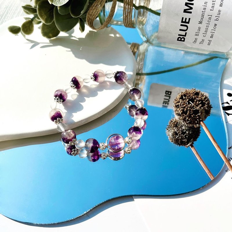 Blooming Violet*Crystal of Wisdom and Popularity*Purple Dragon Stone, Violet Stone, Ice Seed Powder Crystal - Bracelets - Crystal Purple