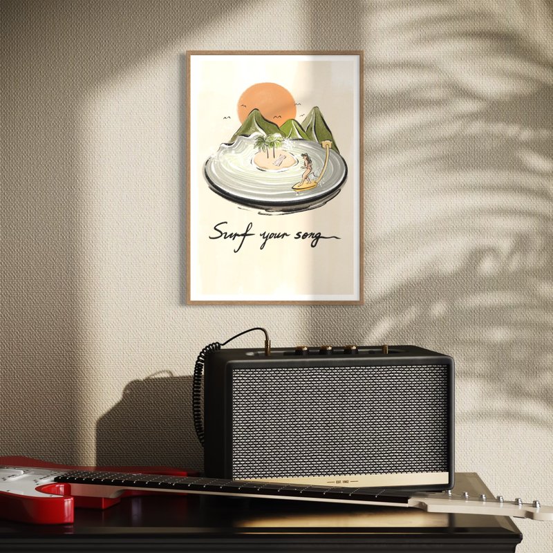 Surf your song 印刷畫作 牆壁裝飾 - 海報/掛畫/掛布 - 紙 白色