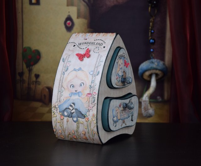 Gift for kid Alice in Wonderland Jewelry box Whimsical furniture Baby box -  Shop HelenRomanenko Storage - Pinkoi