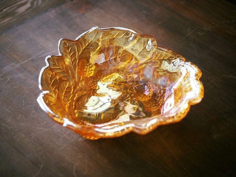 美國古董嘉年華玻璃碗（JS） - 碗 - 玻璃 橘色