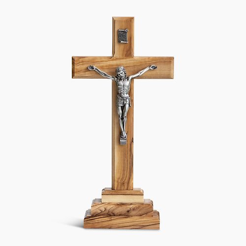 Holy Land blessing 來自聖地的祝福 居家擺飾 三層站立十字架 桌上擺設 進口橄欖木 耶穌 16634