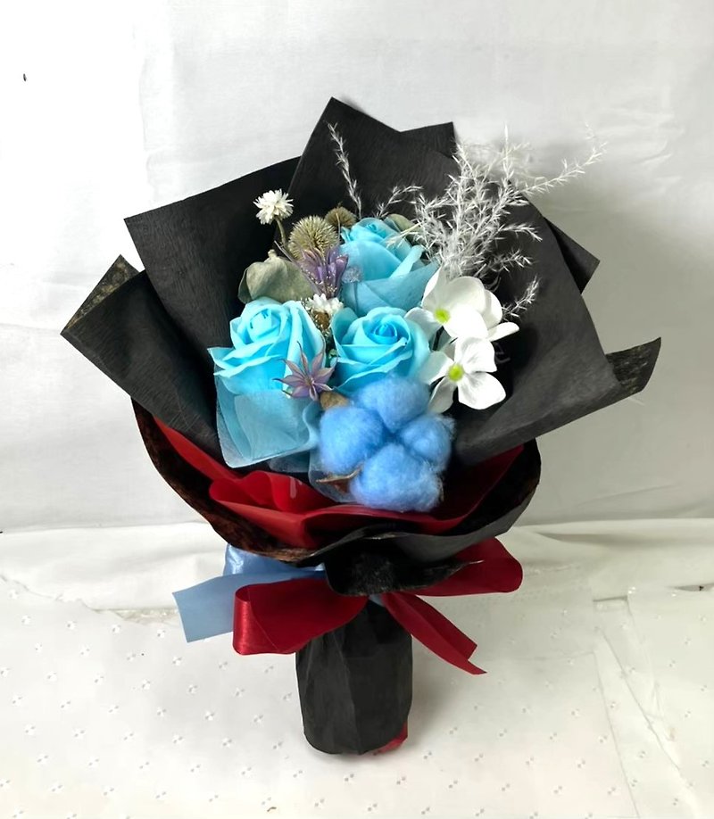 Handmade soap flower series ~ dry flower bouquet fashion blue roses 3 customized gifts - Dried Flowers & Bouquets - Plants & Flowers 