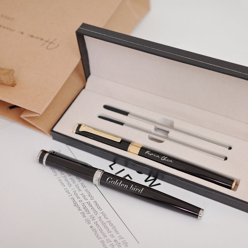 【快速出貨】客製化圓珠筆 附紙袋 附禮盒 商務用 文具用品 - 原子筆/中性筆 - 其他金屬 