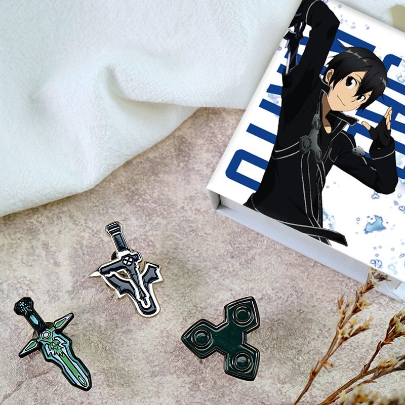 Sword Art Online - Hardcover Badge Set - Type A Kirito - Badges & Pins - Other Materials Transparent