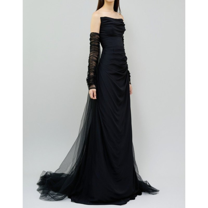 Callis Black Dress 卡莉絲黑色禮服 - 禮服/小禮服 - 絲．絹 黑色