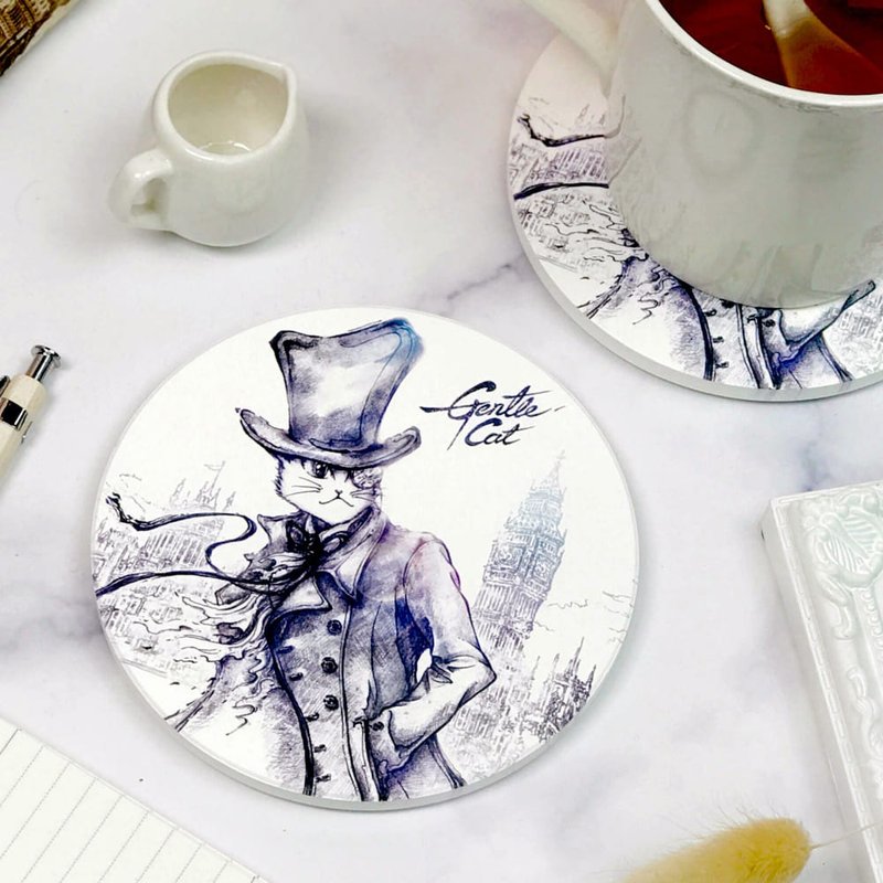 Ceramics | Absorbent Coaster | Both hot and cold-Mist London - ที่รองแก้ว - เครื่องลายคราม สีเทา