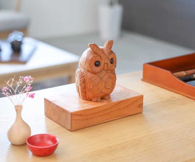美しい装飾の花瓶とフクロウの置物セット （玄関のインテリアを