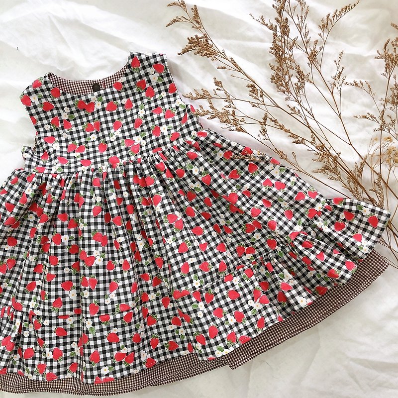 Spot【Double-sided wearing angel lotus leaf ocean】-girl dress/dress/one-year-old dress - Skirts - Cotton & Hemp Multicolor