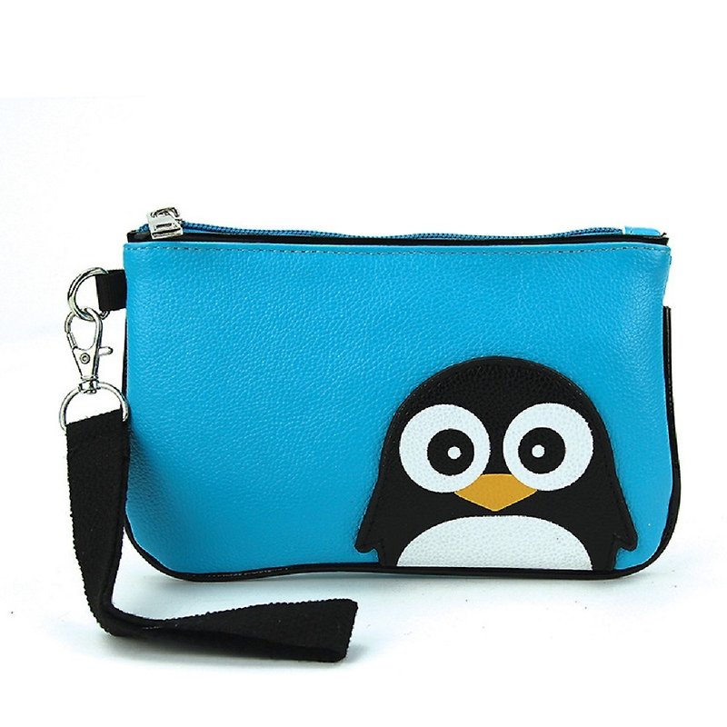 Sleepyville Critters - Penguin Wristlet - Toiletry Bags & Pouches - Faux Leather Blue
