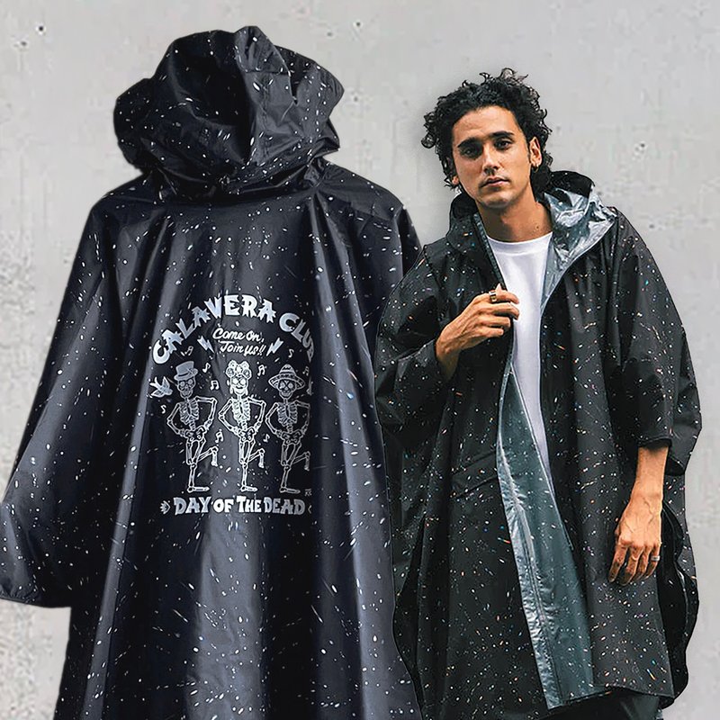 [Hot sale now] KiU X Saibaba x Kato Daisuke CALAVERA CLUB poncho raincoat - Umbrellas & Rain Gear - Other Materials 