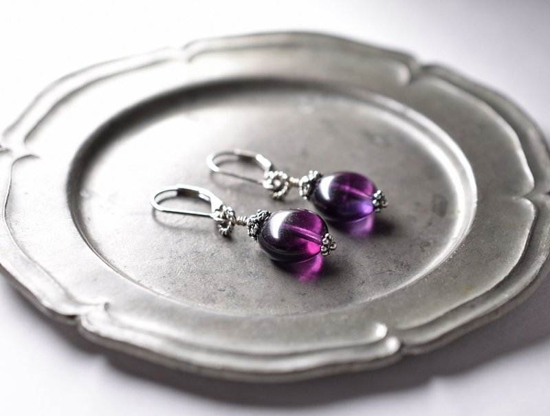 Single Purple Fluorite Earring - Earrings & Clip-ons - Gemstone Purple