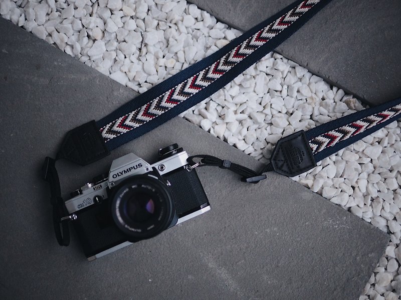 AR Pong with Navy  / LARGE  SIZE / CAMERA STRAP by YESIDID - Camera Straps & Stands - Faux Leather Blue