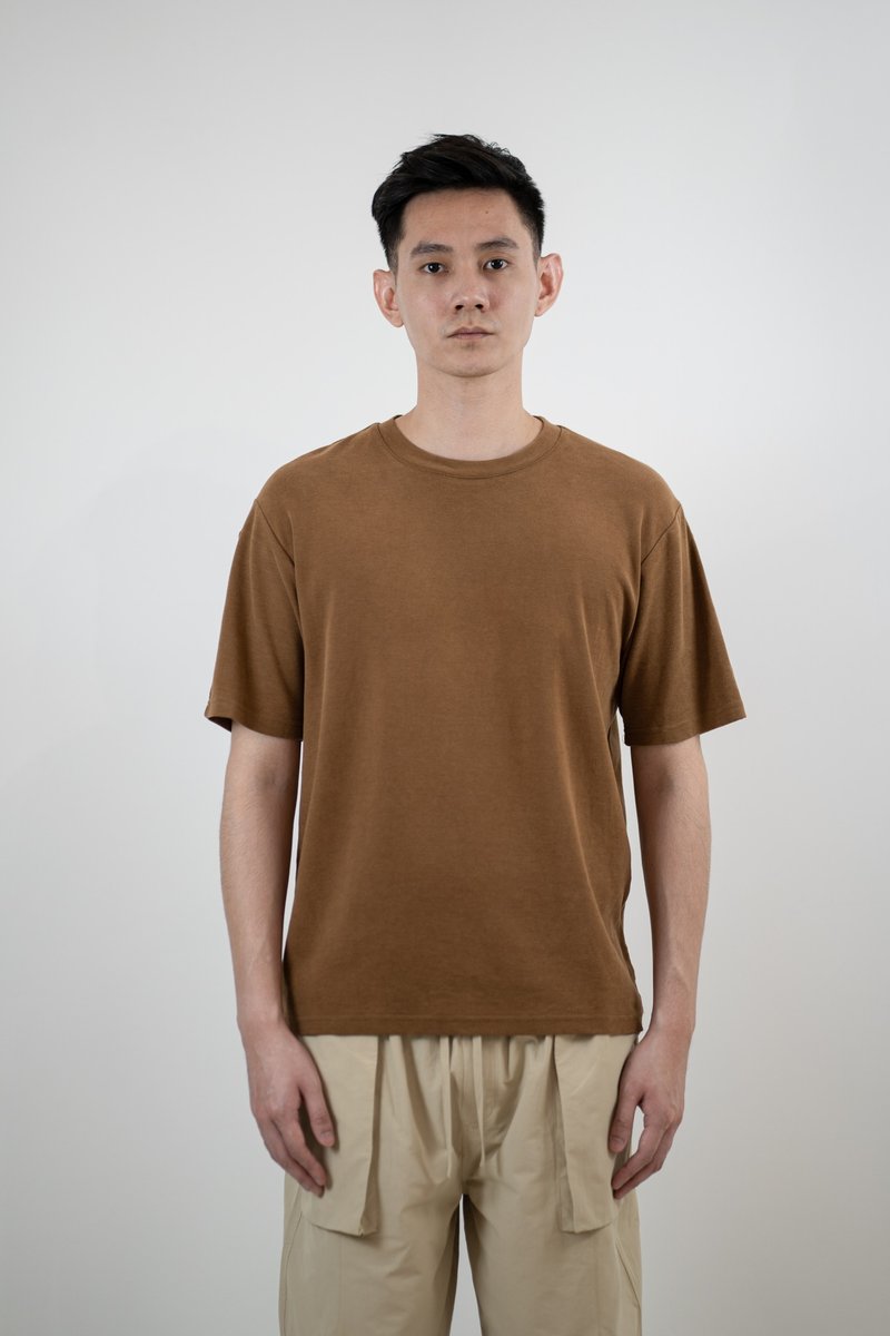 Cupro Tee - Burnt Orange - 男 T 恤 - 其他人造纖維 橘色