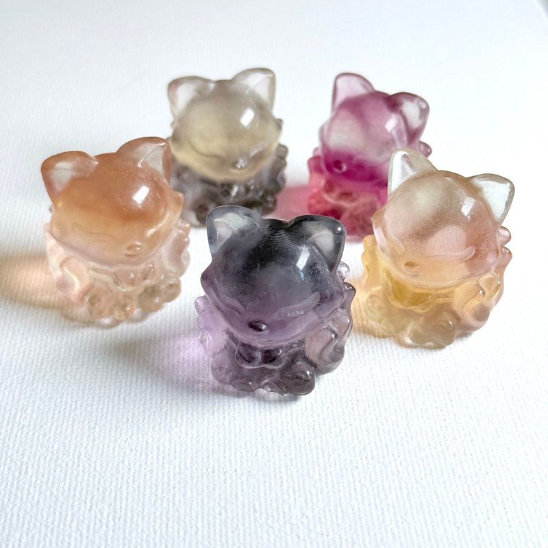 螢石九尾狐小擺件 - 擺飾/家飾品 - 水晶 多色
