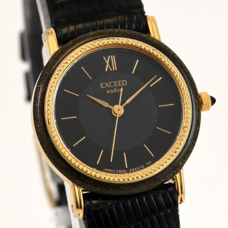 送料無料 CITIZEN EXCEED 2930-293011 女性用 クォーツ腕時計 BLACK 手錶 古董錶 復古手錶 日本直送 - 女錶 - 不鏽鋼 黑色