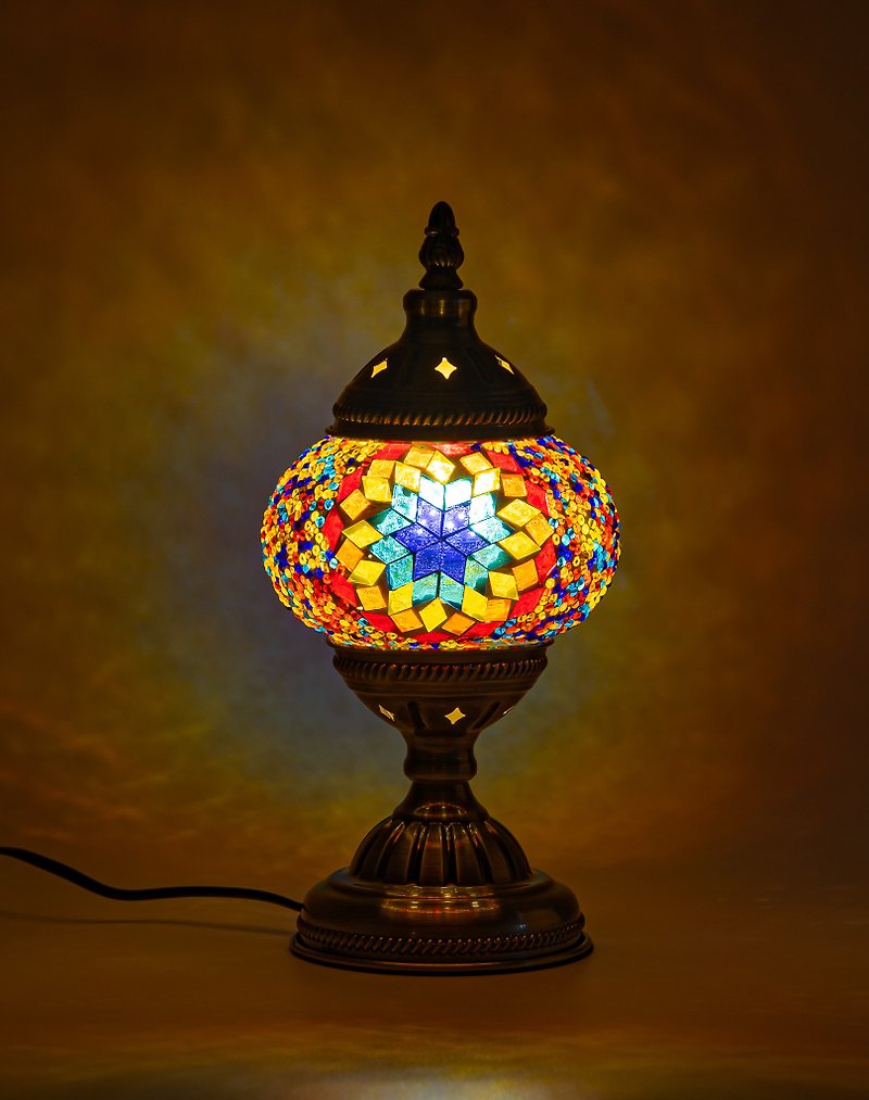 トルコモザイク宮殿ランプ - 照明・ランプ - ガラス 多色